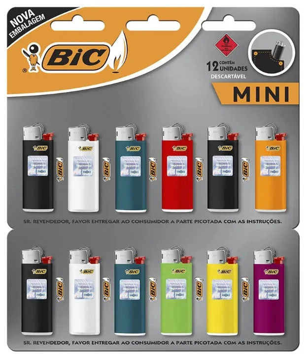 Isqueiro Bic Mini Cartela Leve 12 Pague 11