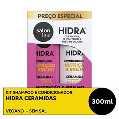 KIT SHAMPOO E CONDICIONADOR HIDRA CERAMIDA SALON LINE 300ML