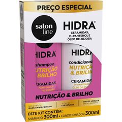 KIT SHAMPOO E CONDICIONADOR HIDRA CERAMIDA SALON LINE 300ML