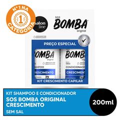 KIT SHAMPOO E CONDICIONADOR SOS BOMBA ORIGINAL SALON LINE 200ML