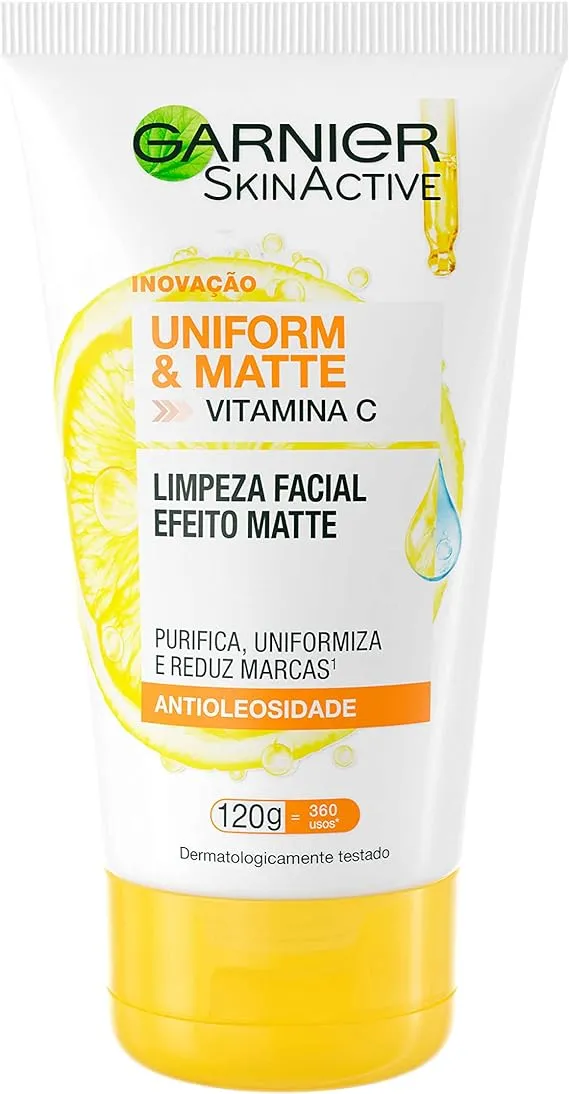Sabonete Gel Facial Garnier Uniform & Matte para Limpeza 120g