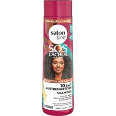 SHAMPOO SOS CACHOS 10 EM 1 MULTIBENEFICIOS SALON LINE 300ML