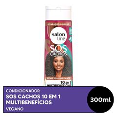 CONDICIONADOR SOS CACHOS 10 EM 1 MULTIBENEFICIOS SALON LINE 300ML