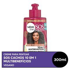 CREME PARA PENTEAR SOS CACHOS 10 EM 1 MULTIBENEFICIOS SALON LINE 300ML