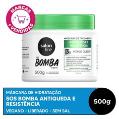 MASCARA DE HIDRATACAO SOS BOMBA ANTIQUEDA SALON LINE 500G