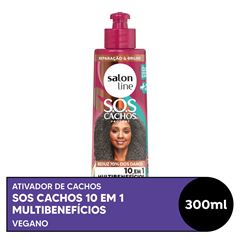 ATIVADOR DE CACHOS SOS CACHOS 10 EM 1 MULTIBENEFICIOS SALON LINE 300ML