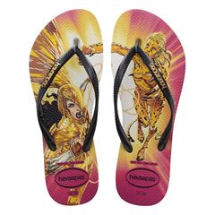 Sandália Havaianas Slim Heroínas Bege Palha/Cinza Dark 39/40