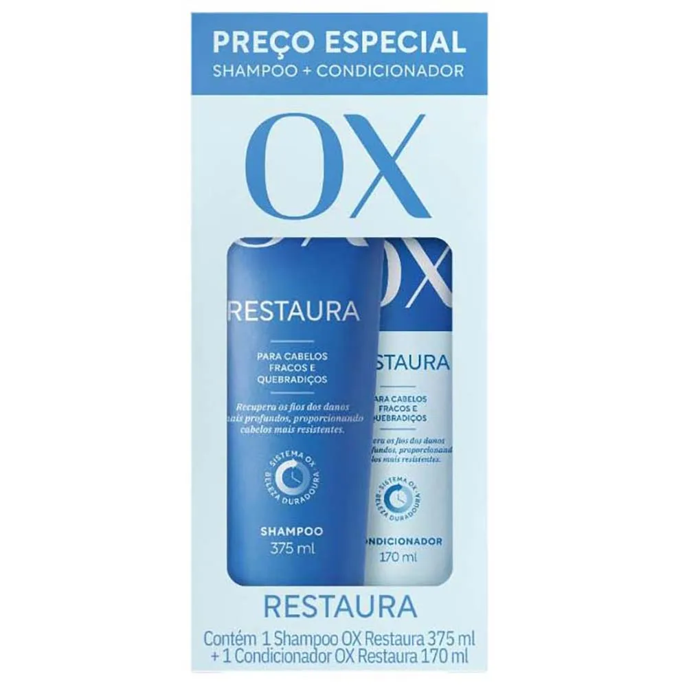 Shampoo + Condicionador Ox Reconstrução Profunda (Restaura) 375ml + 170ml