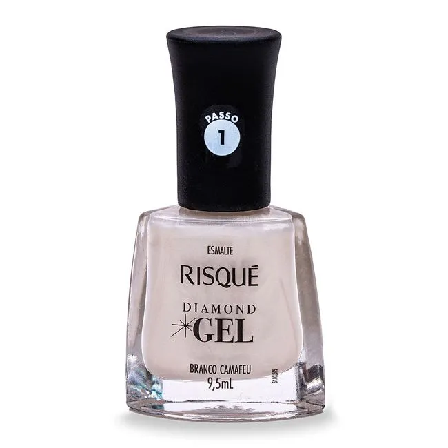 Esmalte Risqué Gel Metálico Branco Camafeu - Solto