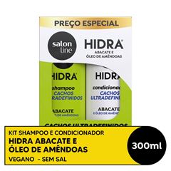 KIT SHAMPOO E CONDICIONADOR HIDRA ABACATE SALON LINE 300ML