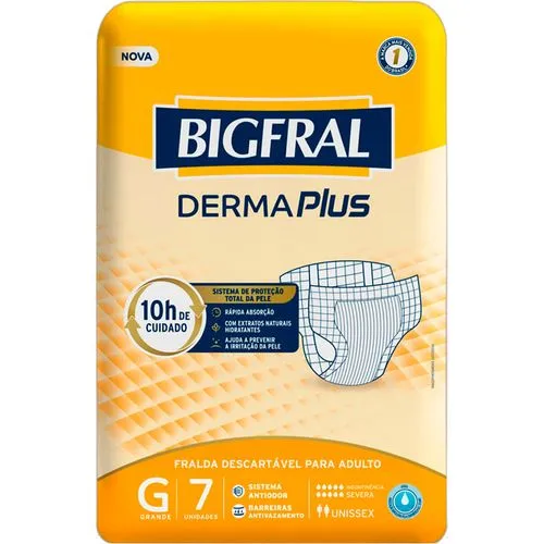 Fralda Descartável Geriátrica BigFral Derma Plus G