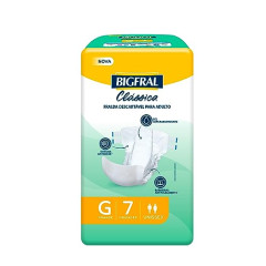 Fralda Descartável Geriátrica BigFral Clássico Regular G com 7 Unidades