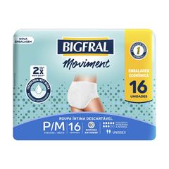 FRALDA DESCARTAVEL MOVIMENT ROUPA INTIMA P/M COM 16 RL