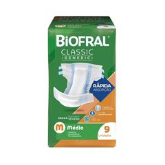 Fralda Descartável Geriátrica Biofral Classic M com 9 Unidades