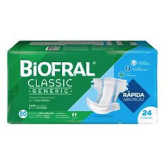 Fralda Descartável Geriátrica Biofral Classic G com 28 Unidades