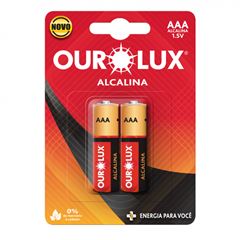 Pilha Ourolux Alcalina AAA com 2 unidades