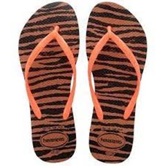 Sandália Havaianas Slim Animais Ferrugem/Laranja 33/34