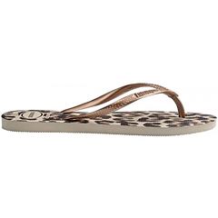 Sandália Havaianas Slim Animais Bege Palha/Rose Gold/Café 33/34