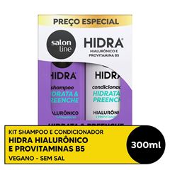 KIT SHAMPOO E CONDICIONADOR HIDRA HIALURONICO SALON LINE 300ML