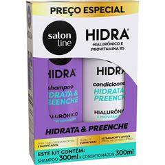 KIT SHAMPOO E CONDICIONADOR HIDRA HIALURONICO SALON LINE 300ML