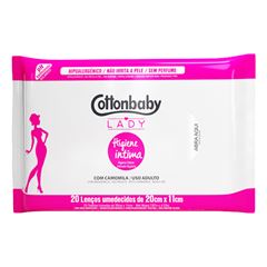 Lenço Umedecido Lady para Higiene Íntima com 20 Unidades