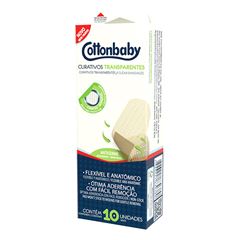 Curativo Antisséptico Cottonbaby Transparente com 10 Unidades