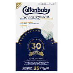 Curativo Antisséptico Cottonbaby Transparente com 35 Unidades