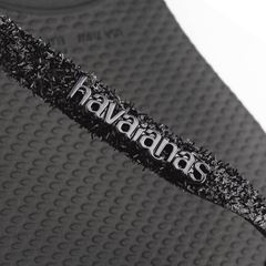 SANDALIA HAVAIANAS SLIM GLITER II PRETA CINZA DARK 33/34