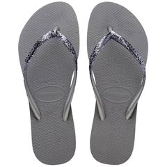 SANDALIA HAVAIANAS SLIM GLITER II CINZA ACO 33/34