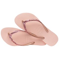 SANDALIA HAVAIANAS SLIM GLITER II ROSA BALLET/DOURADO 33/34