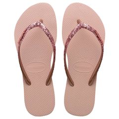 SANDALIA HAVAIANAS SLIM GLITER II ROSA BALLET/DOURADO 33/34