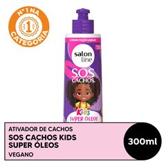 ATIVADOR DE CACHOS SOS CACHOS KIDS SUPER OLEOS SALON LINE 300ML