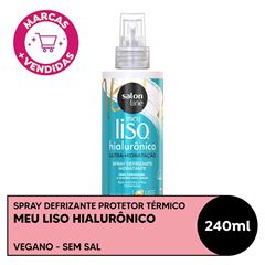 SPRAY DEFRIZANTE PROTETOR TERMICO MEU LISO HIALURONICO ULTRA-HIDRATACAO SALON LINE 240ML