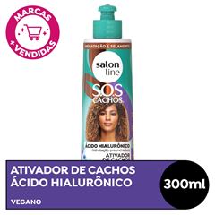 ATIVADOR DE CACHOS SOS CACHOS ACIDO HIALURONICO SALON LINE 300ML