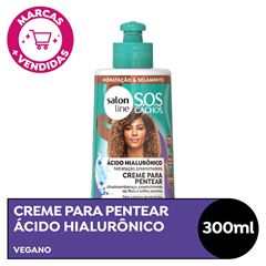 CREME PARA PENTEAR SOS CACHOS ACIDO HIALURONICO SALON LINE 300ML