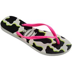 SANDALIA HAVAIANAS SLIM ANIMALS BRANCO/ROSA FLUX 33/34