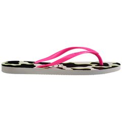 SANDALIA HAVAIANAS SLIM ANIMALS BRANCO/ROSA FLUX 33/34