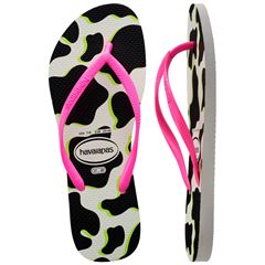 SANDALIA HAVAIANAS SLIM ANIMALS BRANCO/ROSA FLUX 33/34