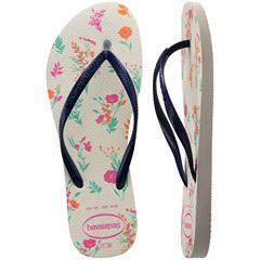 SANDALIA HAVAIANAS SLIM ROMANCE BRANCO/MARINHO 33/34