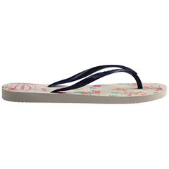 SANDALIA HAVAIANAS SLIM ROMANCE BRANCO/MARINHO 33/34