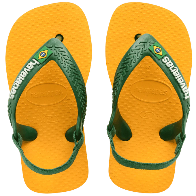 Sandália Havaianas Baby Brasil Logo Amarelo Pop/Amazônia 17/18