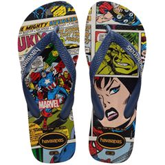 Sandália Havaianas Top Marvel Classic Cinza Gelo/Azul Índigo 35/36