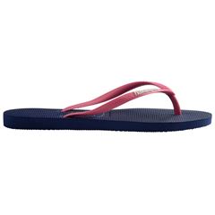 Sandália Havaianas Slim Logo Pop Up Azul e Pink 39/40