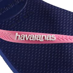 Sandália Havaianas Slim Logo Pop Up Azul/Pink 39/40