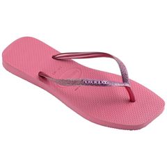 Sandália Havaianas Slim Square Glitter Rosa Veludo 33/34