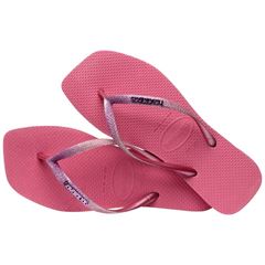 Sandália Havaianas Slim Square Glitter Rosa Veludo 33/34