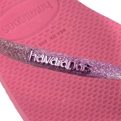 Sandália Havaianas Slim Square Glitter Rosa Veludo 33/34