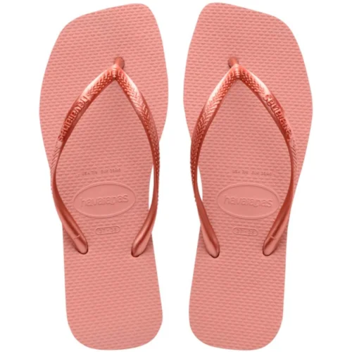 Sandália Havaianas Slim Square Logo Metalizado Crocus 37/38