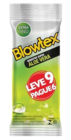 Preservativo Blowtex Sensitive com Aloe Vera Leve 9 Pague 6