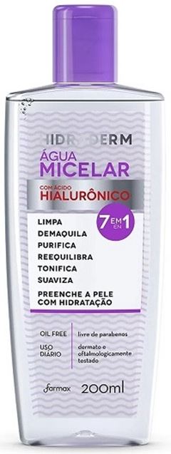 Água Micelar Farmax Hidraderm Hyaluronic
